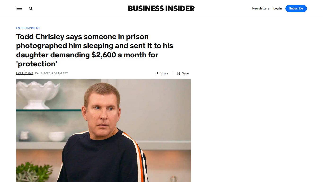 Todd Chrisley says someone in prison photographed him sleeping and sent ...